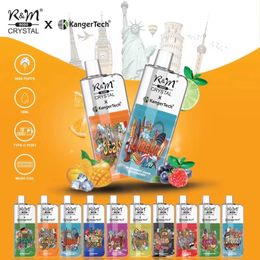 Authentic R&M RM crystal X 9000 puffs disposable e cigarette Kangertech Vape juice box 18ml prefilled cartridges pod Rechargeable battery devices