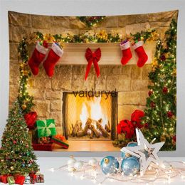 Tapestries New Year Christmas Tree Tapestry Fireplace Boots Living Room Decorative Background Cloth Wall Blanket Home Decor H240514