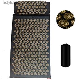 Yoga Mats Spike Massage Lotus Acupuncture Cushion Massage Yoga Mat Acupressure Relieve Stress Back Body Pain Spike Mat Acupuncture MatL240118