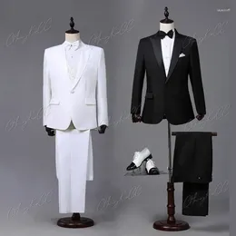 Men's Suits Men Autumn Wedding Party Two Pieces Jacket Trousers Set Large Size XXS-2XL Male Blazer Coat Pants Vest Fashion Slim Fit Suit