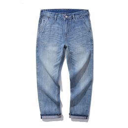 Fushen High End Red Ear Denim Vintage Perna Larga Calça Jeans para Homens Tubo Reto Solto Tamanho Grande Primavera e Outono Moda Marca Tendência