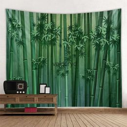 Tapestries Green bamboo forest tapestry wall hanging cloth flower tree art decoration bedroom and living room backgroundvaiduryd