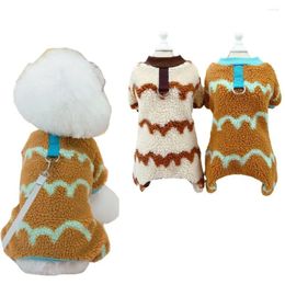 Dog Apparel Winter Warm Jumpsuit Pet Accessories Jacket Coral Fleece Cat Pullover Sweater Towable Clothes Small Medium