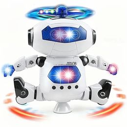 Kids Robot Rotating Dance Toys With Music LED Light Electronic Walking Toys for Boys Girls Birthday Christmas Gift 240117