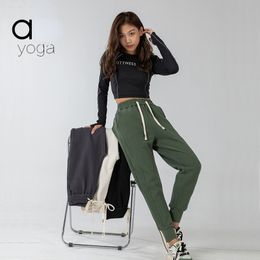 Hot Yoga WomenWorkout Sport Joggers Pants Women Waist Drawstring Fitness Running Sweat Trousers With Two Side Pocket Style