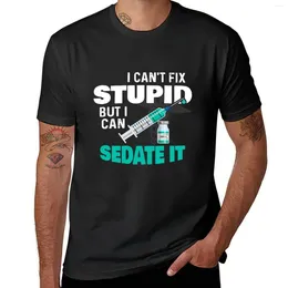 Men's Polos I Can't Fix Stupid But Can Sedate It T-Shirt Summer Top Custom T Shirts Design Your Own Graphic Tees Men