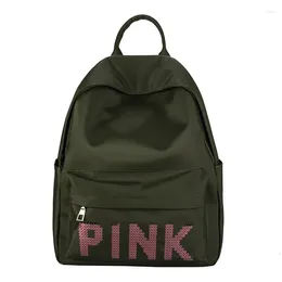 School Bags Women Waterproof Oxford Backpack With PINK Sequins Large Capacity Girl Travel Bag Tote Packbag