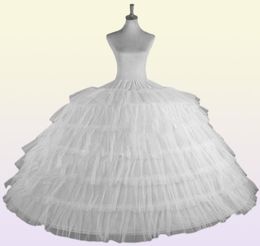 White New 6 Hoops Petticoats for Wedding Dress Plus Size y Quinceanera Gowns Supplies Underskirt Crinoline Pettycoat Hoop Skirt3840781