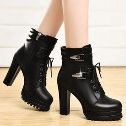 Winter Women Boots Warm High Heels Ankle for Retro y Snow Woman 2023 Elegant Botas Mujer Invierno 240117