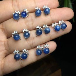 Stud Earrings Natural Kyanite For Women Healing Colorful Jewelry Exquisite Luxury Quality Girls Gift 1pair