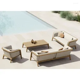 Camp Furniture Sofa Set Minimalist Outdoor Garden Teak Wood - Ferza