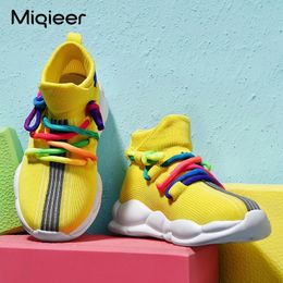 Boys Girls Breathable Children Sneakers Kids Casual Knit Soft AntiSlip Running Sports Shoes Lightweight Baby Toddler Sock Boots 240117