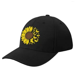 Ball Caps Cute Sunflower With Butterflies Bucket Hat Baseball Cap Sports Custom Hats Women Men's