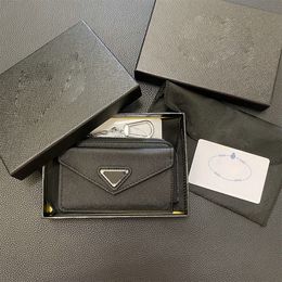 Luxury Designer Credit Card Holders For Men Women Mini Wallets High Quality Fashion Genuine Leather Pure Colour Design Card Holders Wallets With Box