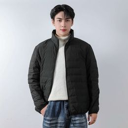 Cold Winter Siyu's New Solid Colour Men's 90 Down Stand up Neck Seamless Fabric Lightweight Down Coat Large Coat