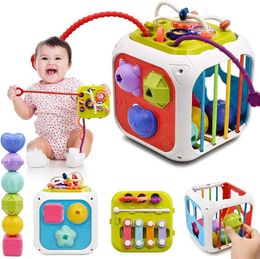 Sorting Nesting Stacking toys 7 in 1 Multifunction Educational Toys with Shape Sorter Stacking Blocks for Toddlers Baby Toys 12-18 Months Sensory Montessori 240118