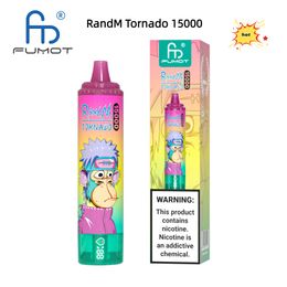 RandM tornado 15000 puffs vape Disposable E-cigarettes 15K E hookah 41 Colours rechargeable oil and battery display