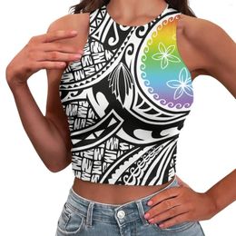 Women's Tanks Polynesian Tribal Pohnpei Totem Tattoo Prints 2024 Sleeveless Sling Top Show Off One's Figure Perfect Sexy Vest Casual