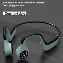 Headphones Bone Conduction Earphone Comfortable Wear Sports Headset Surround Sound Open Ear Handsfree with Microphone For Running Cycling