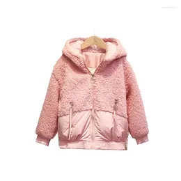 Down Coat Winter Baby Girls Clothes Faux Fur Fleece Warm Jacket Outerwear For Girl Jackets Children Clothing TZ382