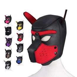 Puppy Mask Hood Sex Toys For Couples Flirt SM Bdsm Role Play Cosplay Halloween Mask Party Masks Dog Hood Mask Padded Neoprene 240117