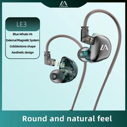 Headphones Lafitear LE3 1DD In Ear Earphone External Magnet Dynamic Headphone High Resolution Monitor HiFi Headset Sports Music Earbuds