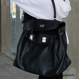 Designer High Capacity Handbags 2023 New High Capacity Genuine Leather Bag Business Luggage Bag 50 Black Silver Large Bag Shoulder Bag T HB 0JPB
