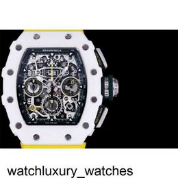 Mens Richardmill Aaaa Watch Mechanics Superclone Watch Wristwatches Rm11-03 Full Function Chronograph Uhr Top Ntpt Carbon Fiber Case with Calendar with Box WI3X
