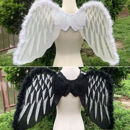 Hair Accessories Halloween Angel Feather Feathered Christmas Decoration Party Props Performance Show Scene Layout Black White