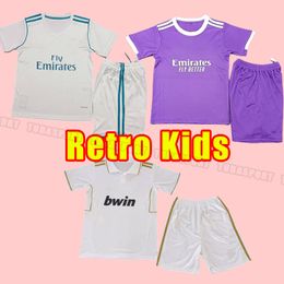 Kids Real Madrids Retro soccer jerseys BALE BENZEMA MODRIC football shirts classic camiseta home away RAUL R.CARLOS shirt 11 12 16 17 2011 2012 2016 child