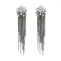 Dangle Earrings Gold Colour Long Crystal Tassel For Women Wedding Drop Earring Fashion Jewellery Gifts