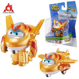 Super Wings S5 2 Mini Transforming Deformation Transform-a-Bots Airplane Action Figures Robot Transformation Toys For Kids Gif 240117