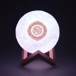 Speakers Quran Bluetooth Speakers Colorful Remote Control Small Moonlight LED Night Light Moon Lamp Moonlight Wireless Quran Speaker
