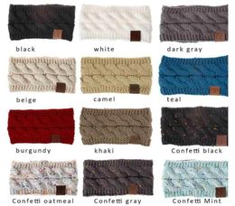 CC Hairband Sweatband Colorful Knitted Crochet Headband Winter Ear Warmer Elastic Band Wide Accessories3434973