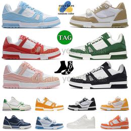 2024 Fashion Virgil Sneakers Designer Men Women Casual Shoes Abloh denim canvas Leather Platform Embossed Trainers Letter Overlays Dress Sneaker