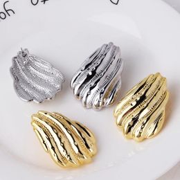 Stud Earrings Wave Shell Hypoallergenic Waterproof Cute Copper Metal Women's 18K Gold Plated Gift