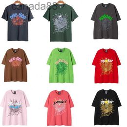 Spider t Shirt Men Designer Tshirt Number 55555 Star Foam Print High Quality Pure Cotton Pink Green Women Tshirts Trendy Couple Tee Loose Versatile Mens t Summer 7CGR