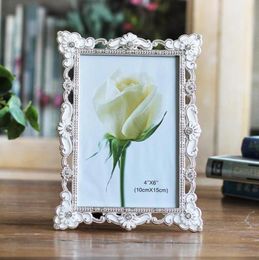 Metal Modern Style Po Frame Diamond Wedding Dress Picture Frames Creative Gifts New Desktop Po Frames Home Decoration29741134645239