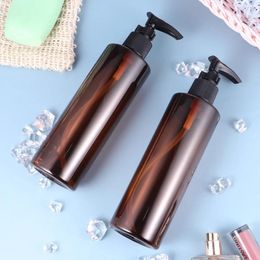 Storage Bottles 6pcs Dispenser Empty Hand Pump Shower Containers Refillable Shampoo 250ml ( Amber )