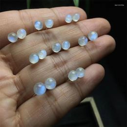 Stud Earrings Sterling Silver Natural Blue Moonstone Delicate Simple Paved Ear Fashion Crystal Hypoallergenic For Women Gift 1pair