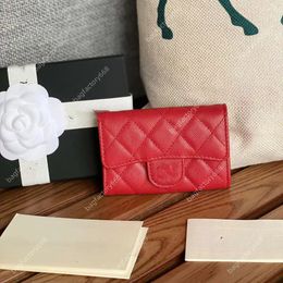 10A designer wallet women 11CM Cowhide caviar ball pattern Small fashion clamshell card bag Short Credit Card with box Free postage red top designer wallets for women