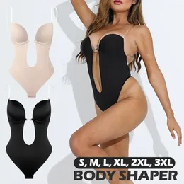 Women's Shapers One Piece Underwear Bra Steel Ring Sexy Girl Back Top Shapewear Padded Tube Push Deep Plunge Women Body Up V-Neck Bodys Q3E1