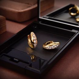 2024 Luxury Designer Diamond Stud High-end Women Elegant Earrings 18k gold C shaped earring girl boutique jewelry valentine Wedding Gifts