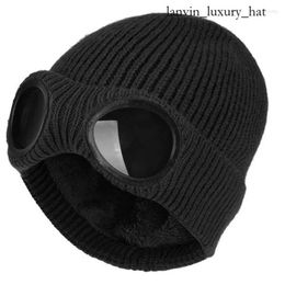 Cp Hat Winter Glasses Hats Ribbed Knit Lens Stones Island Cap Beanie Cp Comapny Hip Hop Knitted Thick Fleece Warm for Womens Mens Winter Cp Companies White Fox Caps 5087
