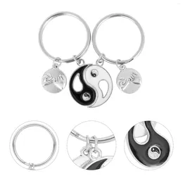 Keychains 1 Pair Stainless Steel Yin Yang Keyring Couple Keychain Valentine's Day Gift