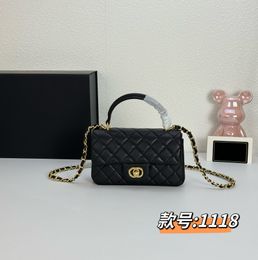 Luxury Mini cf Caviar Leather Tote Shoulder Bag Designer Flip Bag Crossbody Bag Classic Women's purse with handle Size 20cm black