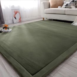 Tatami Coral Velvet Carpets for Living Room Solid Color Child Baby Play Floor Mat Thickness 3cm Fleece Mattress Bedroom Area Rug 240117