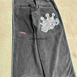 Men's Jeans European and American High Street Vibe Letter Demin Pants Designed Y2K By Male Niche Jeans Men All Season Beggar Wide Leg Pantsephemeralew