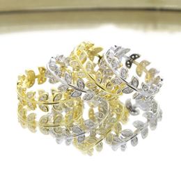 Cluster Rings Delicate Simple Mini Size Multi Leaf With Round Zircon Finger Ring Pave Shiny Cubic Gold Plated Women Daily Party Jewellery