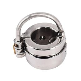 Mens Penis Ball Locking Chastity Device Male Spiked Ball Stretcher Stainless Steel Penis Bondage Metal Cock And Scrotum Rings513